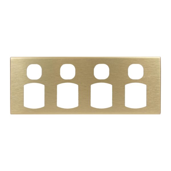 Brushed Brass Cover Plate for 4 Gang Power Outlet
