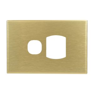 Brushed Brass Cover Plate Single GPO