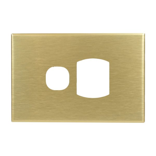 Brushed Brass Cover Plate Single GPO