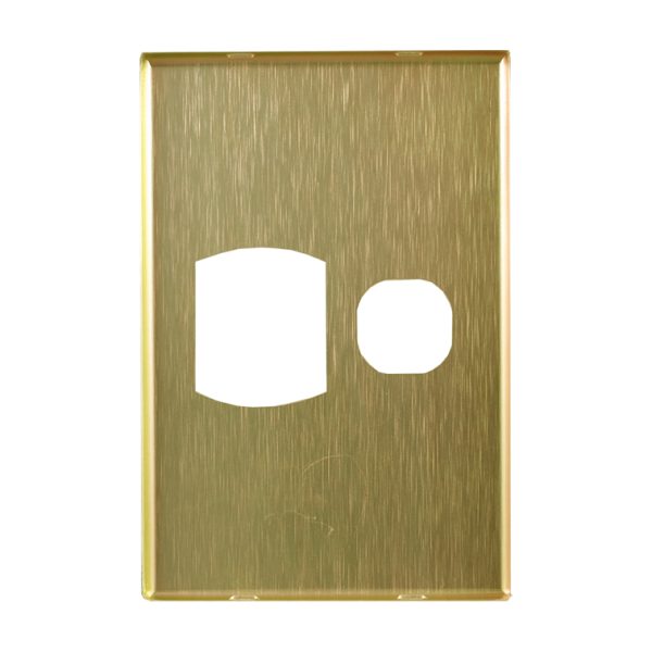 Brass Cover Plate Single GPO Vertical GEO - Image 3