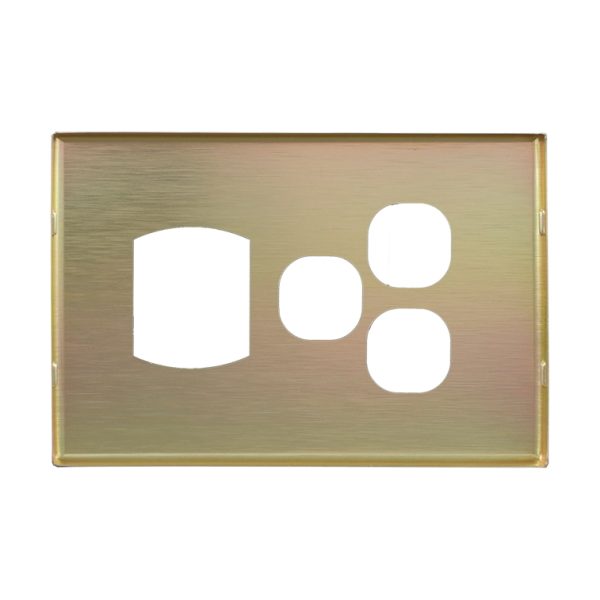 Metal Cover Plate Single Power Point with 2 Extra Switch - Image 3
