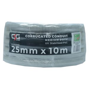 25mm Corrugated Conduit UPVC 10M Roll Grey