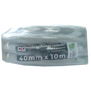 40mm Corrugated Conduit UPVC 10M Roll Grey