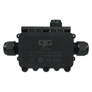 IP68 Weatherproof Junction Box with 3 Cable Entries 450V 40A