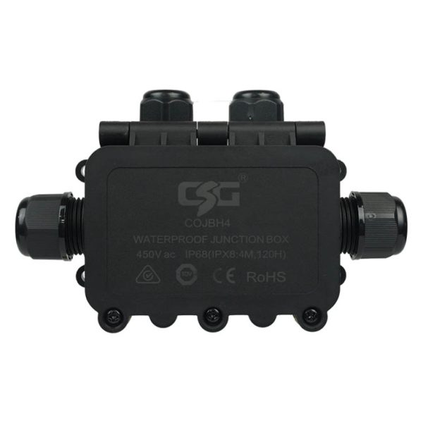 IP68 Weatherproof Junction Box with 4 Cable Entries 450V 40A