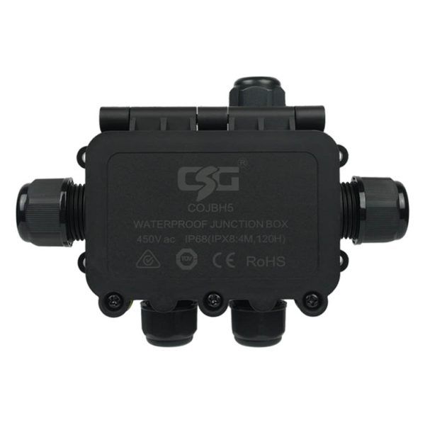 IP68 Weatherproof Junction Box with 5 Cable Entries 450V 40A