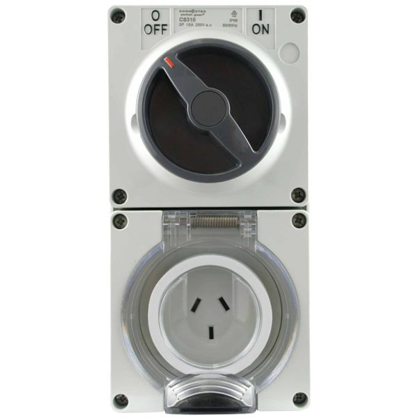 Switched Socket Outlet 15A 250V AC 3 Pin IP66