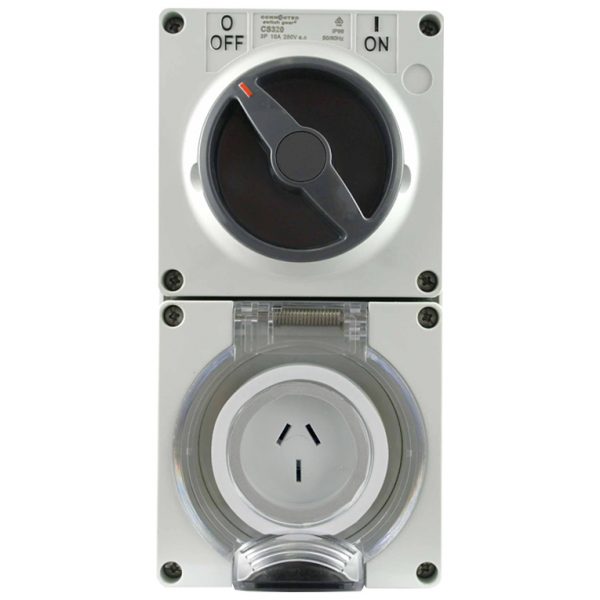 Switched Socket Outlet 20A 250V AC 3 Round Pin IP66