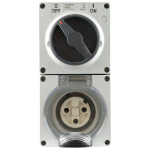 Switched Socket Outlet 20A 250V AC 3 Pin IP66