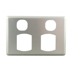 Stainless Steel Cover Plate Double Pole Double Power Point BASIX S