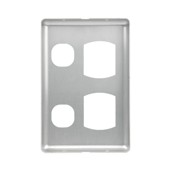 Metal Cover Plate Double Power Point - VERTICAL - Image 4