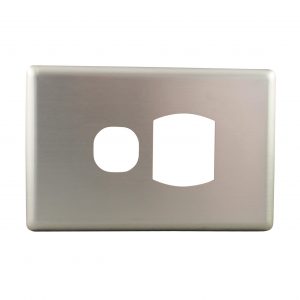 Stainless Steel Cover Plate Single Power Point | Suits BASIX S Series