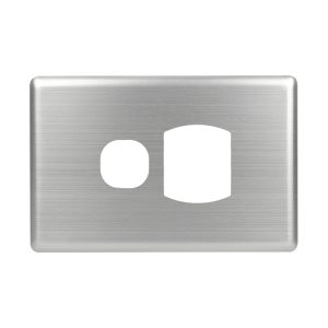 Stainless Steel Cover Plate Single Power Point | Suits BASIX S Series