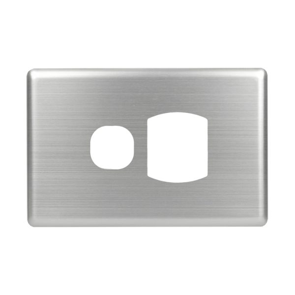 Stainless Steel Cover Plate Single Power Point | Suits BASIX S Series