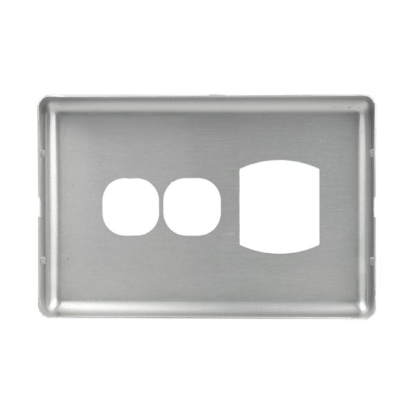 Metal Cover Plate Single Power Point with Extra Switch - Image 4