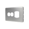 Metal Cover Plate Single Power Point with Extra Switch - Image 2
