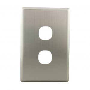 Stainless Steel Cover Plate 2 Gang | Suits BASIX S Series