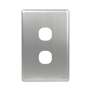 Stainless Steel Cover Plate 2 Gang | Suits BASIX S Series