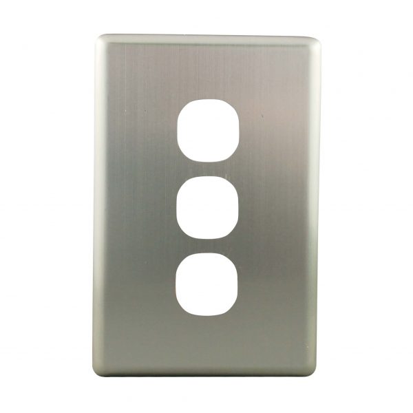 Stainless Steel Cover Plate 3 Gang | Suits BASIX S Series