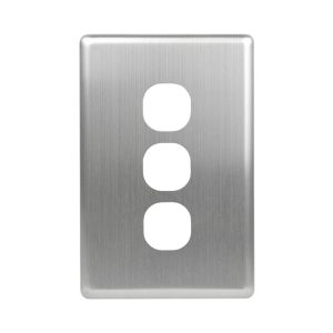 Stainless Steel Cover Plate 3 Gang | Suits BASIX S Series