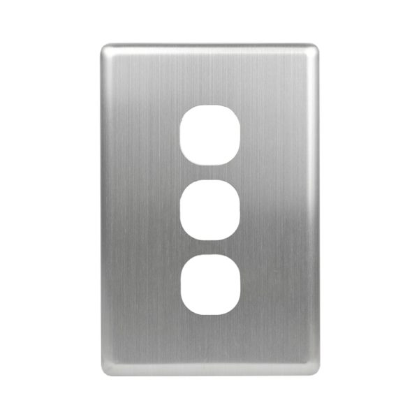 Stainless Steel Cover Plate 3 Gang | Suits BASIX S Series