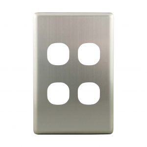 Stainless Steel Cover Plate 4 Gang | Suits BASIX S Series