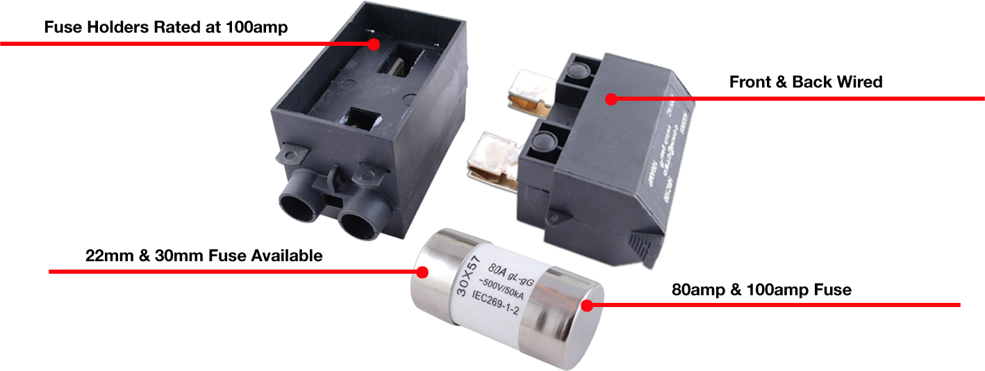 CSG HRC Fuse Carrier 100A and Main Fuse 80A and 100A Connected Switchgear