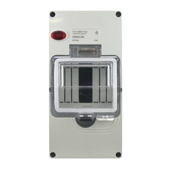 4 Pole Weatherproof Enclosure IP66 Neon Indicator