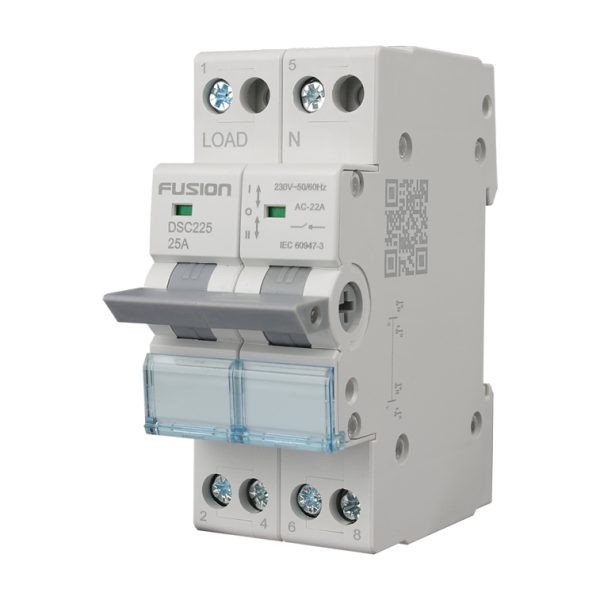 Changeover Switch DIN Rail Mount 2 Pole 230/400V AC 25A - Image 2