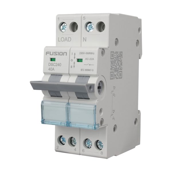 Changeover Switch DIN Rail Mount 2 Pole 230/400V AC 40A - Image 2