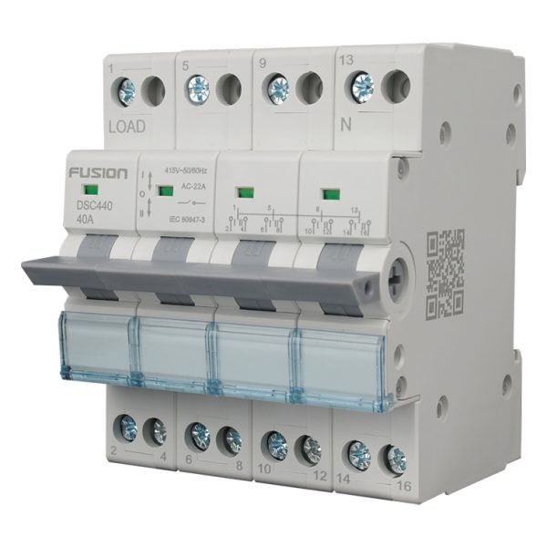 Changeover Switch DIN Rail Mount 4 Pole 400V AC 40A - Image 2