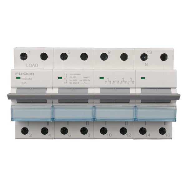DIN Rail Changeover Switch 4 Pole 400V AC 63A