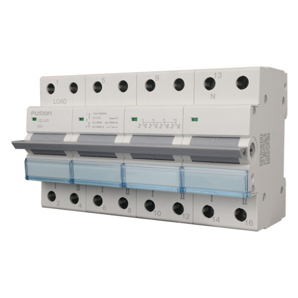 Changeover Switch DIN Rail Mount 4 Pole 400V AC 63A - Image 2