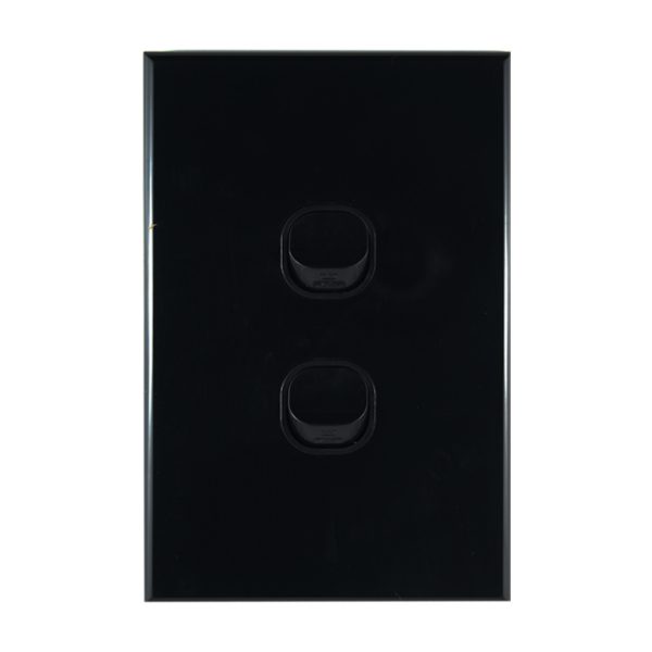 GEO Series 2 Gang Light Switch BLACK 10A 240V AC