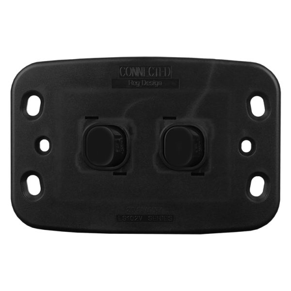 2 Gang Wall Switch Vertical Black GEO - Image 3