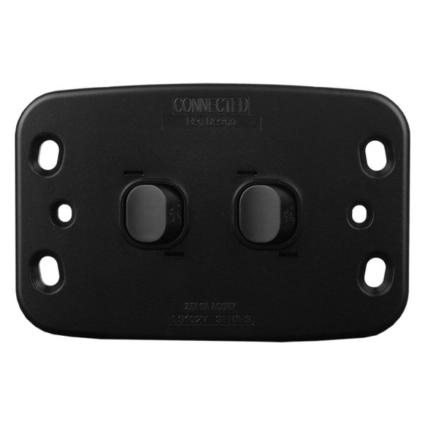 Light Switch 2 Gang - MATTE BLACK VERTICAL - Image 3