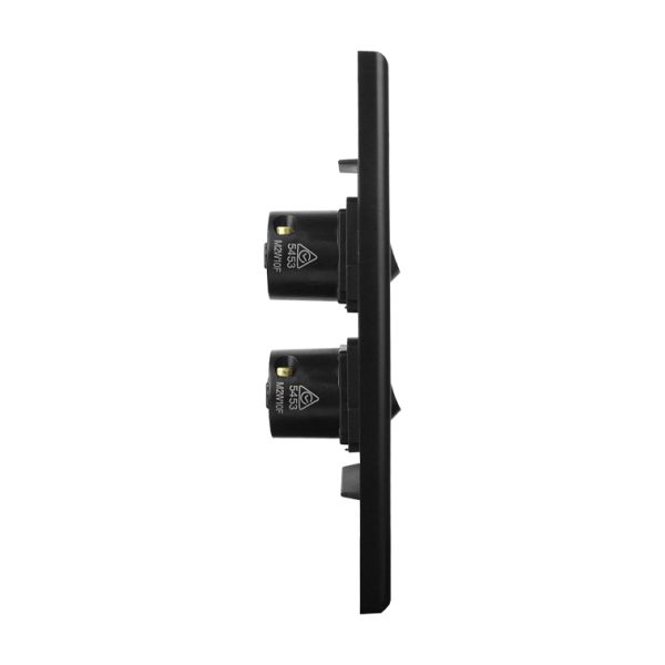 Light Switch 2 Gang - MATTE BLACK VERTICAL - Image 4
