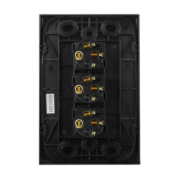 Light Switch 3 Gang - VERTICAL BLACK - Image 5