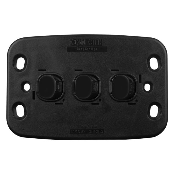 Light Switch 3 Gang - VERTICAL BLACK - Image 3