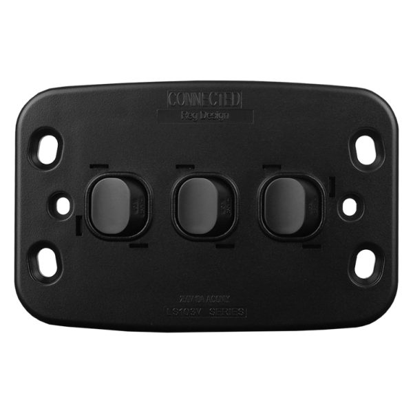 Light Switch 3 Gang - MATTE BLACK VERTICAL - Image 3