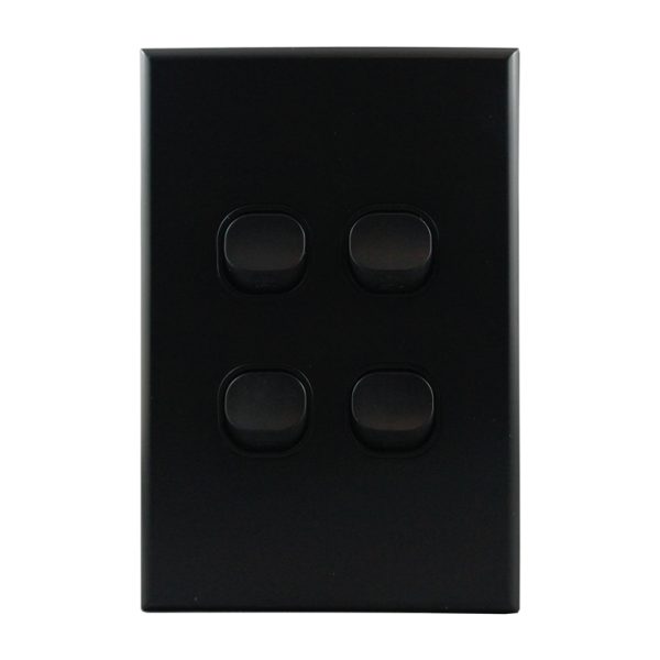 matte black light switch 4 gang