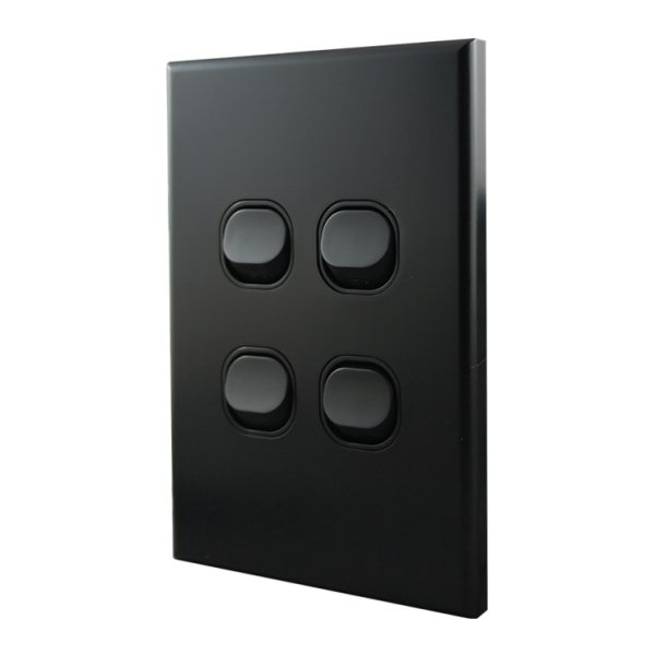 Light Switch 4 Gang - MATTE BLACK VERTICAL - Image 2