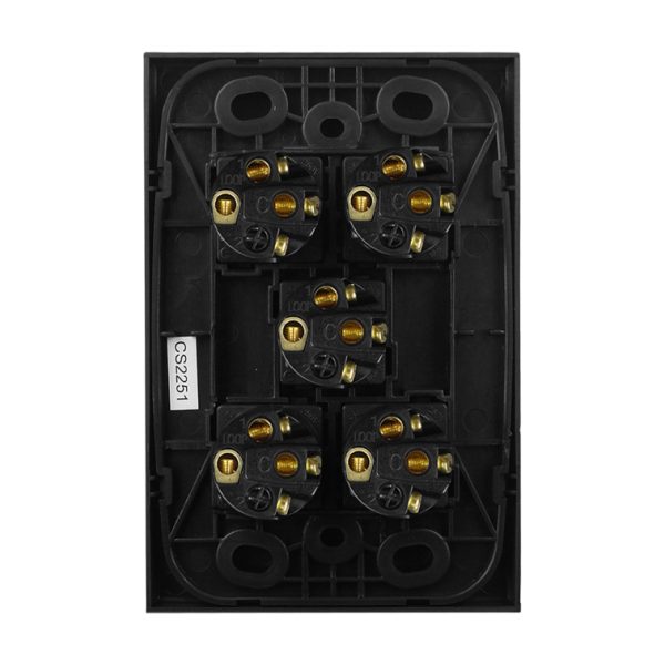 Light Switch 5 Gang - MATTE BLACK VERTICAL - Image 5