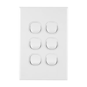 GEO Series 6 Gang Light Switch 10A 250V AC