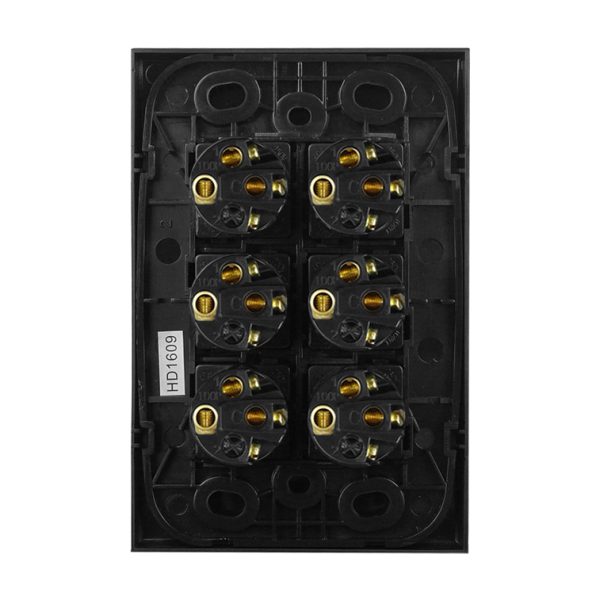 Light Switch 6 Gang - VERTICAL BLACK - Image 5