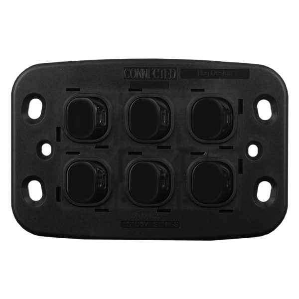 Light Switch 6 Gang - VERTICAL BLACK - Image 3