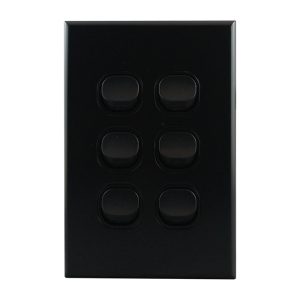 matte black light switch 6 gang