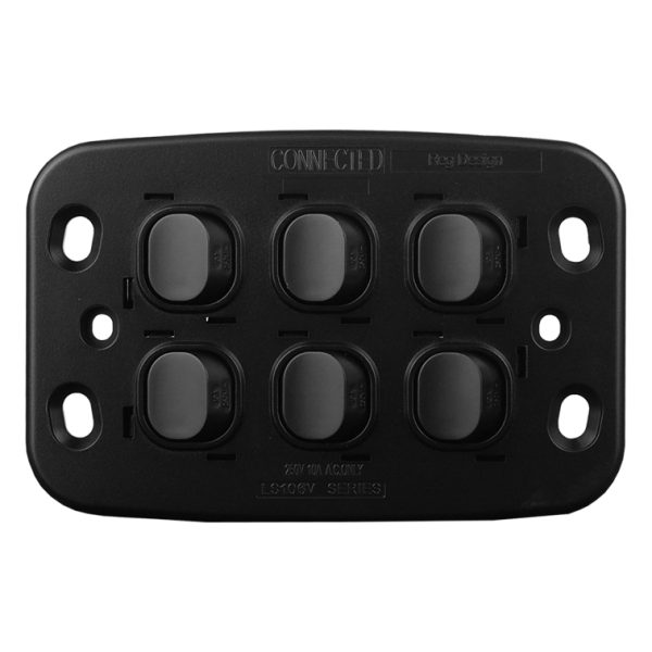 Light Switch 6 Gang - MATTE BLACK VERTICAL - Image 3