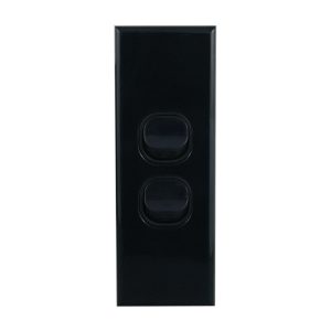 2 Gang Architrave Switch 10A 240V AC BLACK