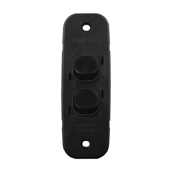 Architrave Switch 2 Gang BLACK - Image 3